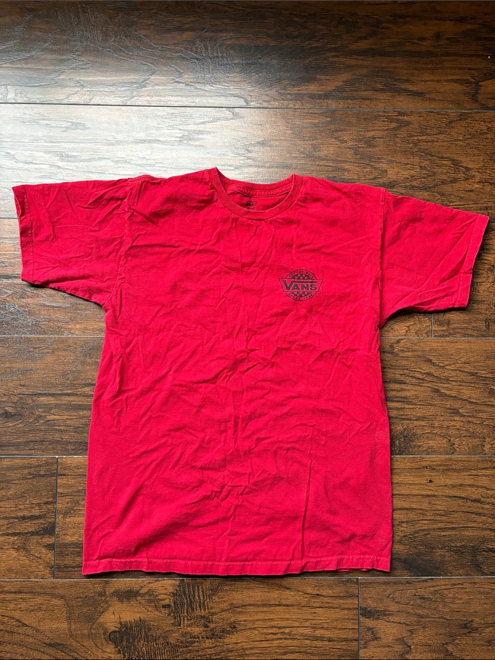 Vans Red Short Sleeve Logo Tee M